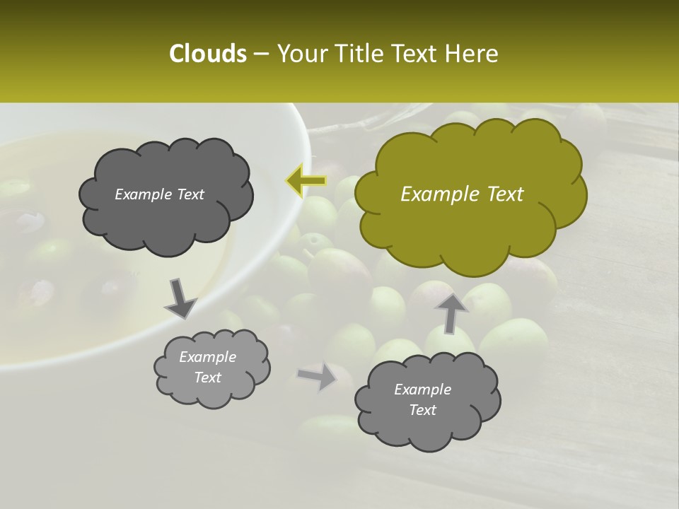 A Bowl Of Olives And Bread On A Table PowerPoint Template