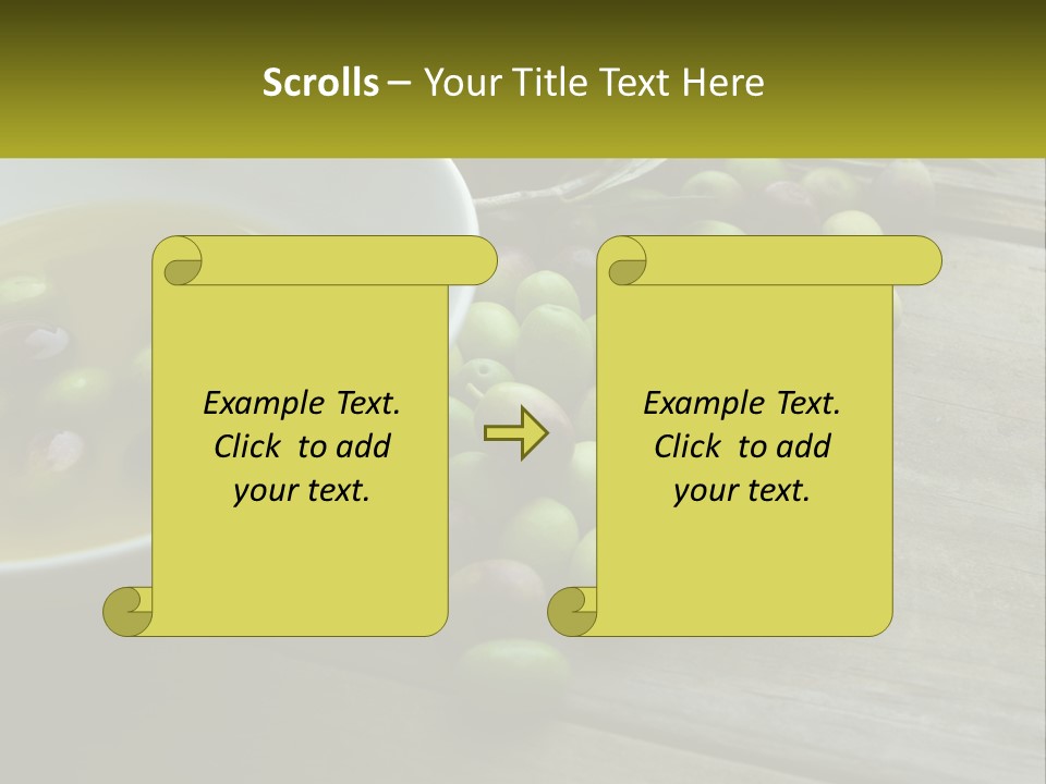 A Bowl Of Olives And Bread On A Table PowerPoint Template