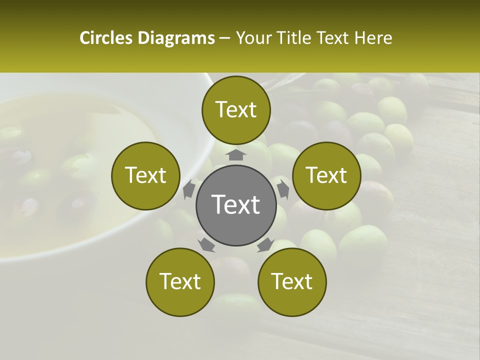 A Bowl Of Olives And Bread On A Table PowerPoint Template