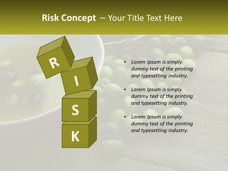 A Bowl Of Olives And Bread On A Table PowerPoint Template