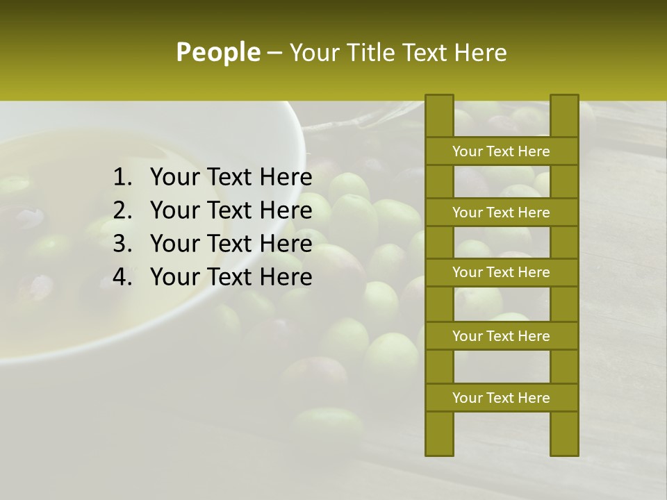 A Bowl Of Olives And Bread On A Table PowerPoint Template