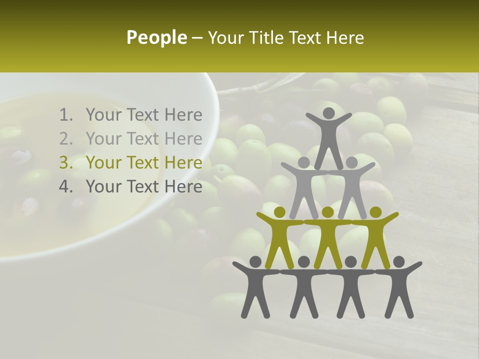 A Bowl Of Olives And Bread On A Table PowerPoint Template