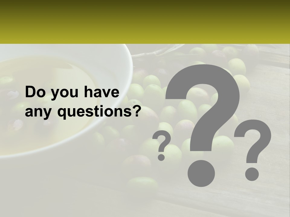 A Bowl Of Olives And Bread On A Table PowerPoint Template