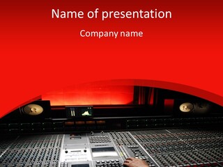 A Man Is Working On A Sound Board PowerPoint Template