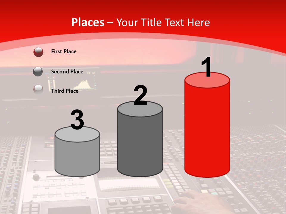 A Man Is Working On A Sound Board PowerPoint Template