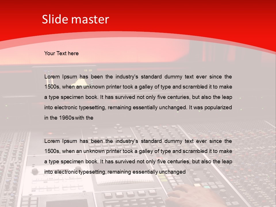 A Man Is Working On A Sound Board PowerPoint Template
