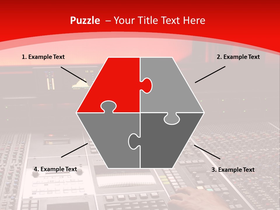 A Man Is Working On A Sound Board PowerPoint Template