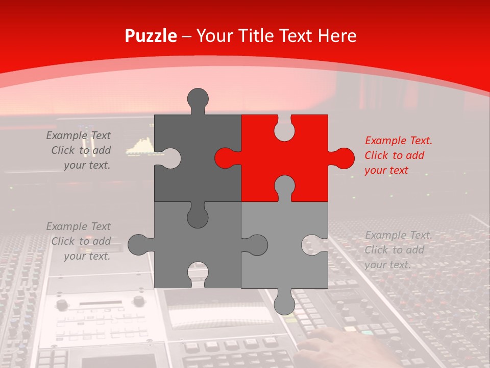 A Man Is Working On A Sound Board PowerPoint Template