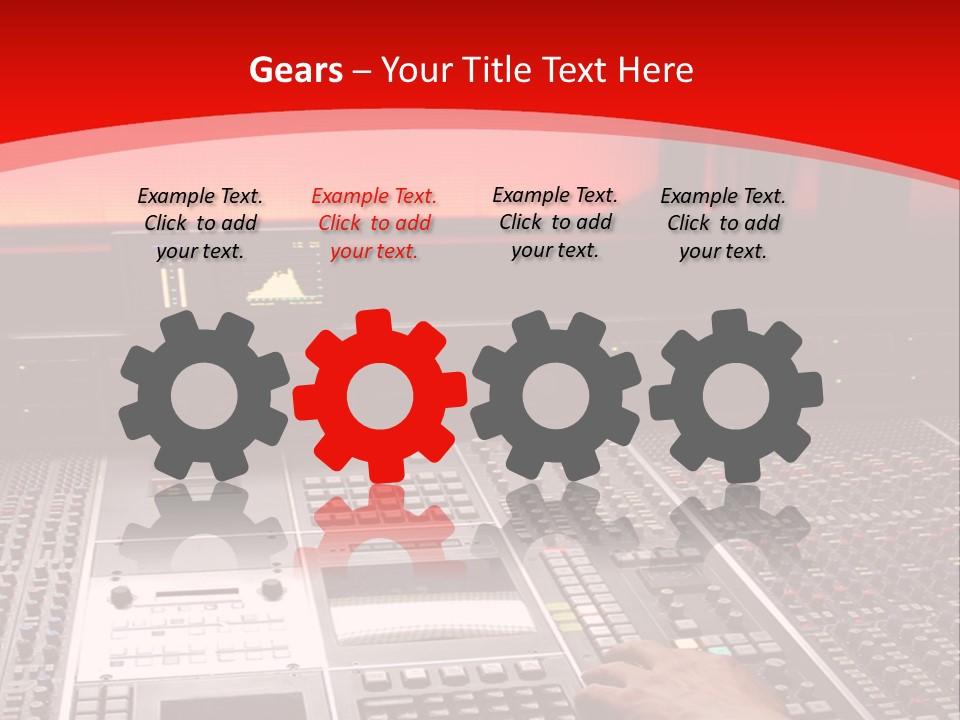 A Man Is Working On A Sound Board PowerPoint Template