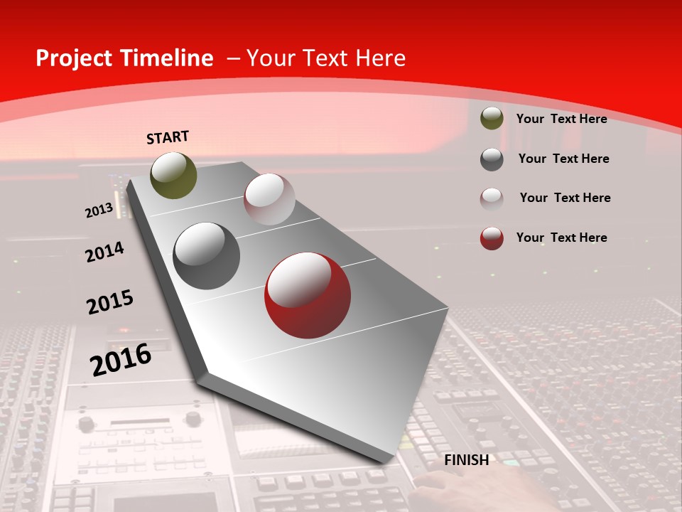 A Man Is Working On A Sound Board PowerPoint Template
