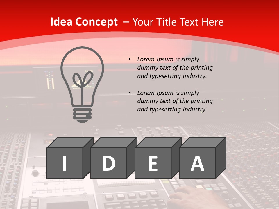 A Man Is Working On A Sound Board PowerPoint Template