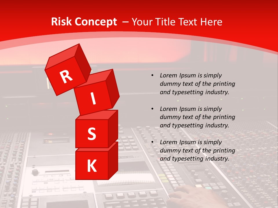 A Man Is Working On A Sound Board PowerPoint Template