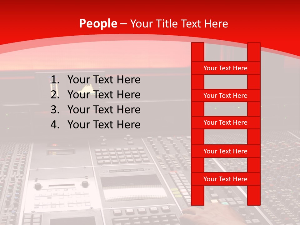 A Man Is Working On A Sound Board PowerPoint Template