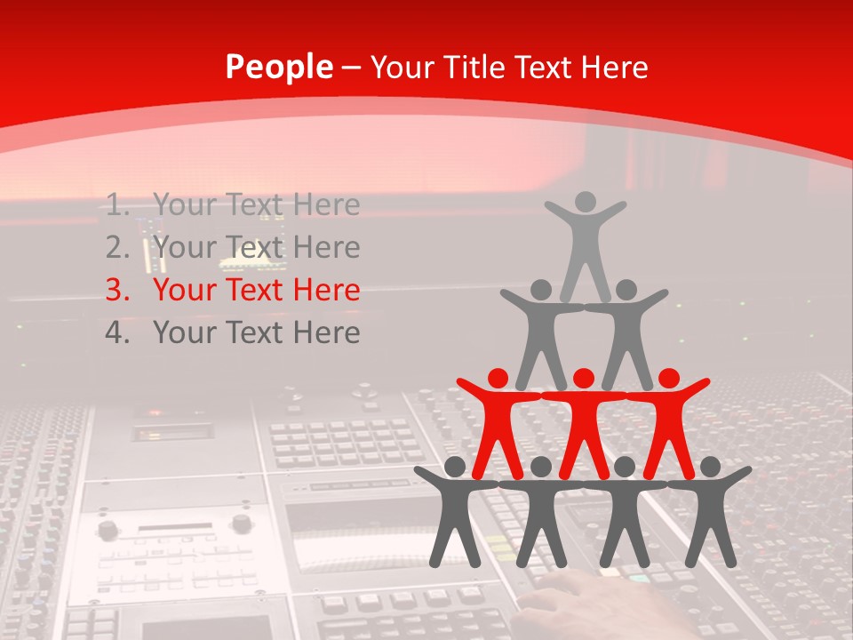 A Man Is Working On A Sound Board PowerPoint Template