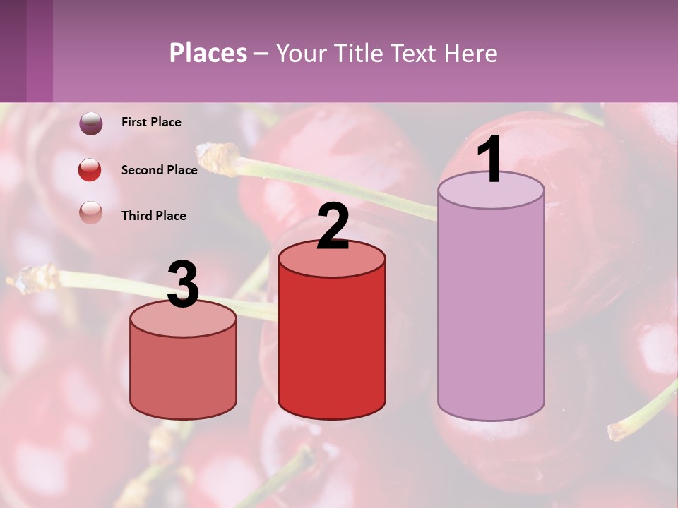A Bunch Of Cherries With Water Droplets On Them PowerPoint Template