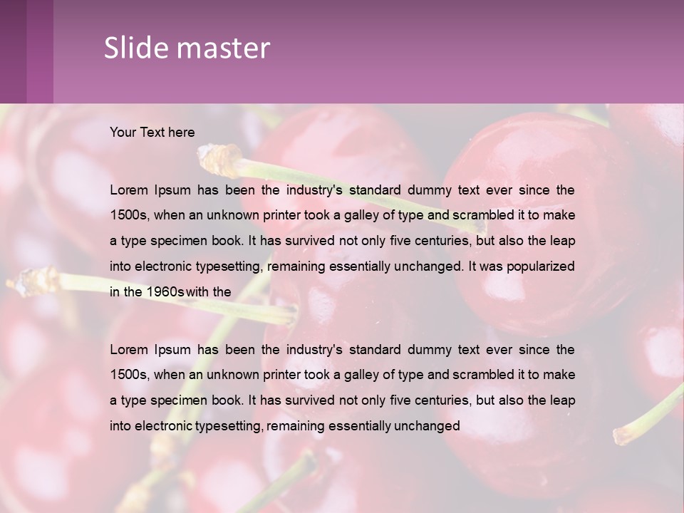A Bunch Of Cherries With Water Droplets On Them PowerPoint Template