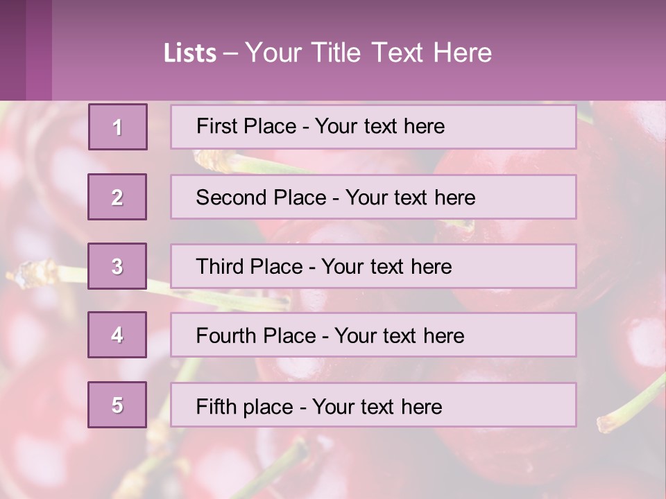 A Bunch Of Cherries With Water Droplets On Them PowerPoint Template