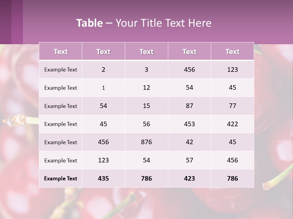 A Bunch Of Cherries With Water Droplets On Them PowerPoint Template