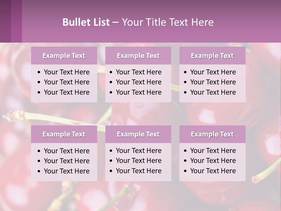A Bunch Of Cherries With Water Droplets On Them PowerPoint Template