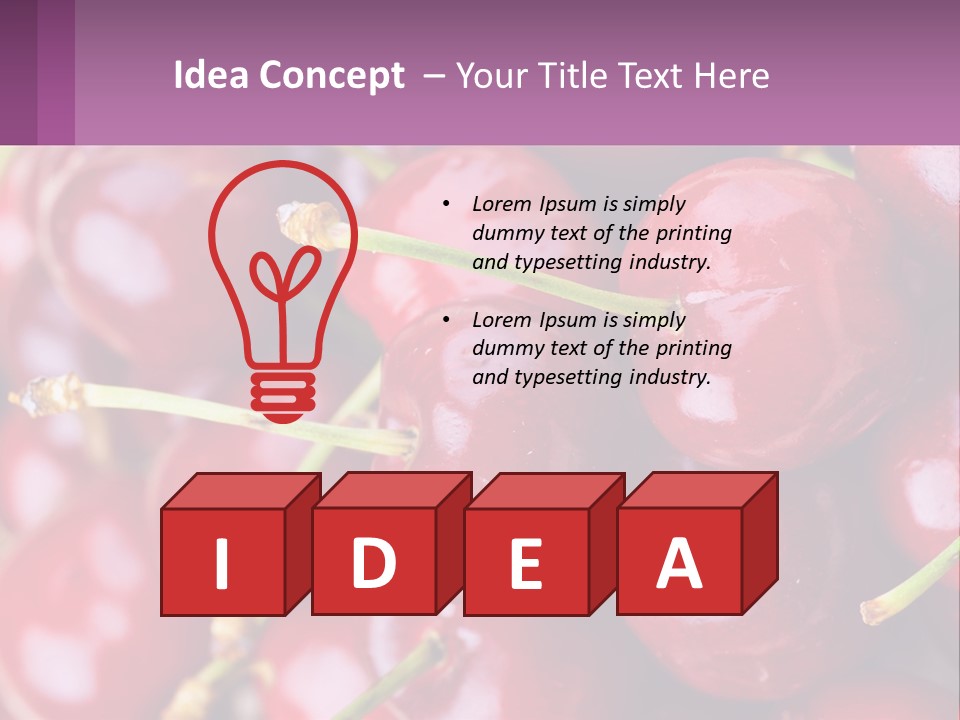 A Bunch Of Cherries With Water Droplets On Them PowerPoint Template