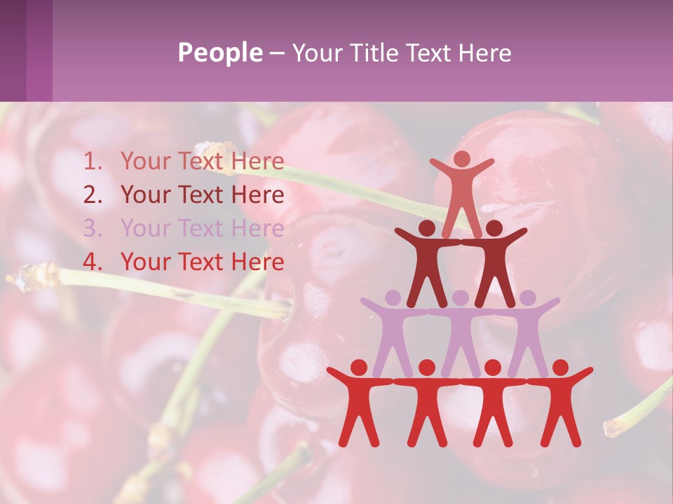 A Bunch Of Cherries With Water Droplets On Them PowerPoint Template