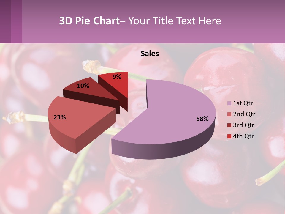 A Bunch Of Cherries With Water Droplets On Them PowerPoint Template