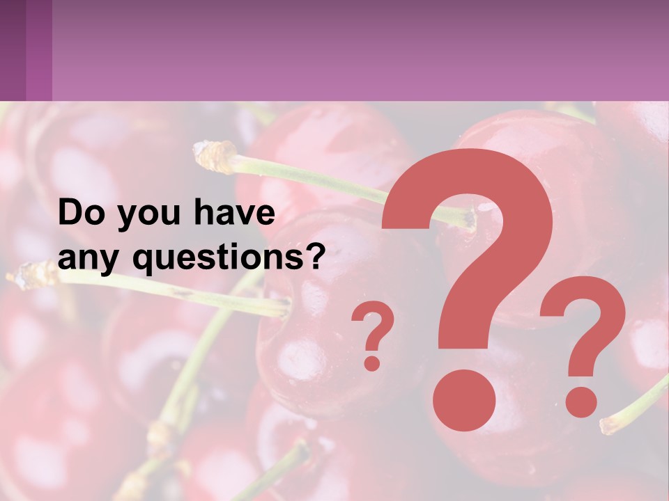 A Bunch Of Cherries With Water Droplets On Them PowerPoint Template