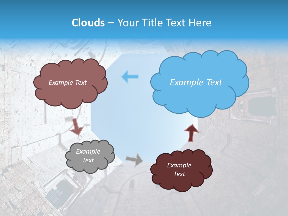 A View From The Bottom Of A Tower Looking Up At The Sky PowerPoint Template