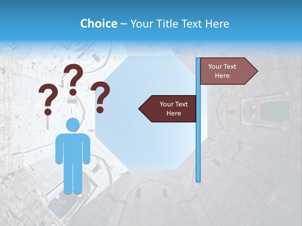 A View From The Bottom Of A Tower Looking Up At The Sky PowerPoint Template