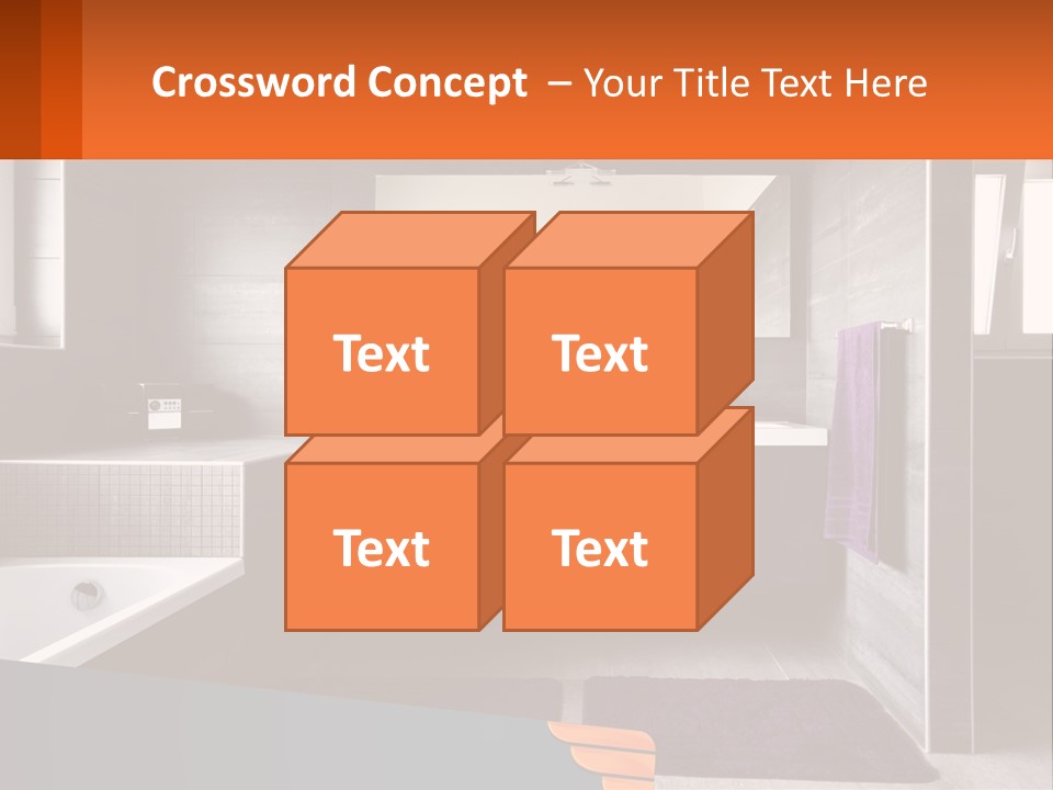 A Bathroom With A Bathtub, Sink, And Mirror PowerPoint Template