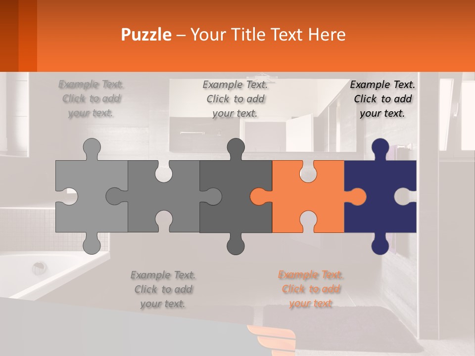 A Bathroom With A Bathtub, Sink, And Mirror PowerPoint Template