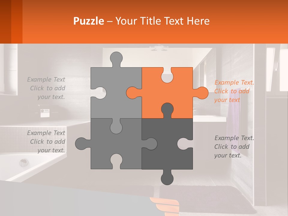A Bathroom With A Bathtub, Sink, And Mirror PowerPoint Template