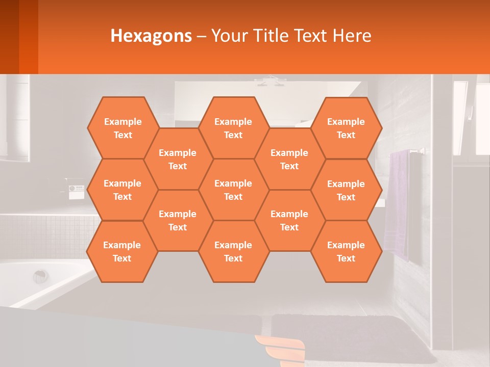 A Bathroom With A Bathtub, Sink, And Mirror PowerPoint Template