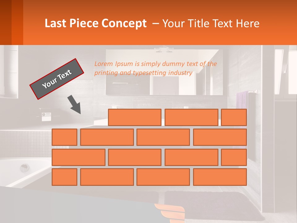 A Bathroom With A Bathtub, Sink, And Mirror PowerPoint Template