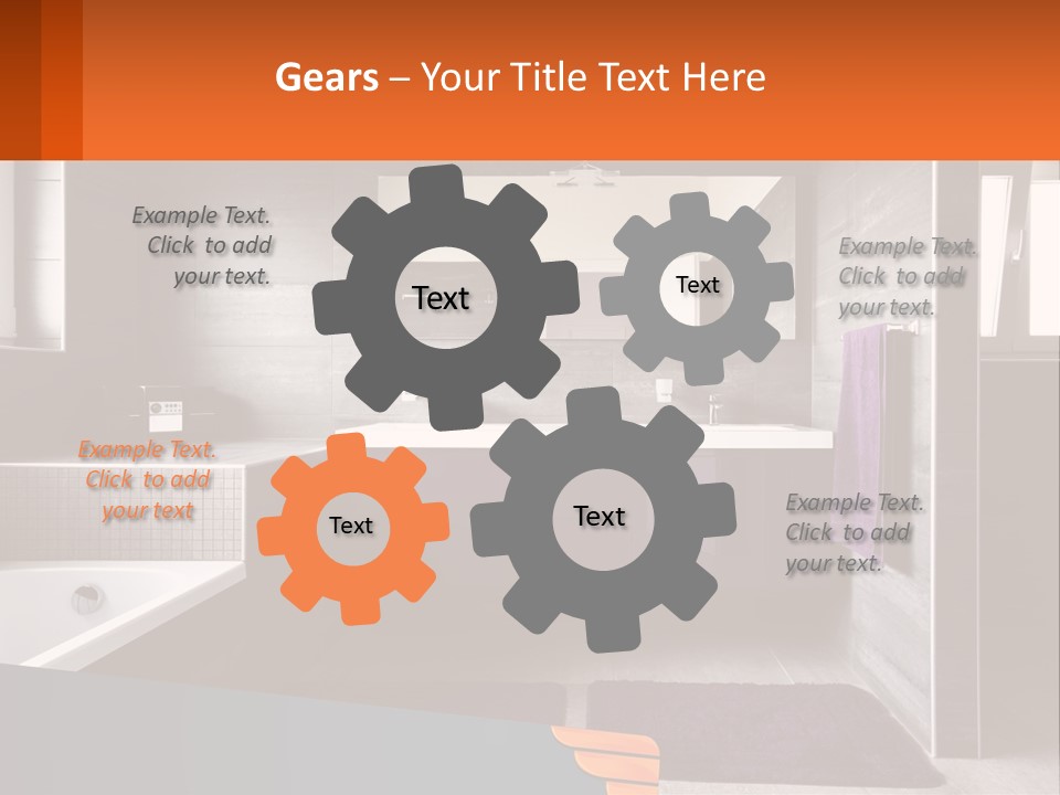 A Bathroom With A Bathtub, Sink, And Mirror PowerPoint Template