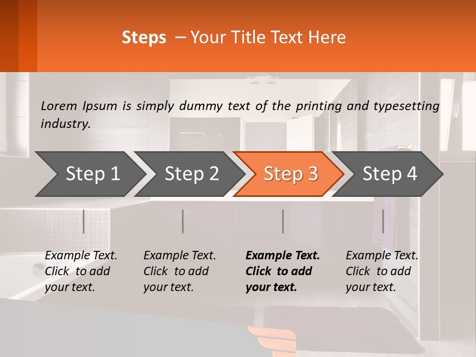 A Bathroom With A Bathtub, Sink, And Mirror PowerPoint Template