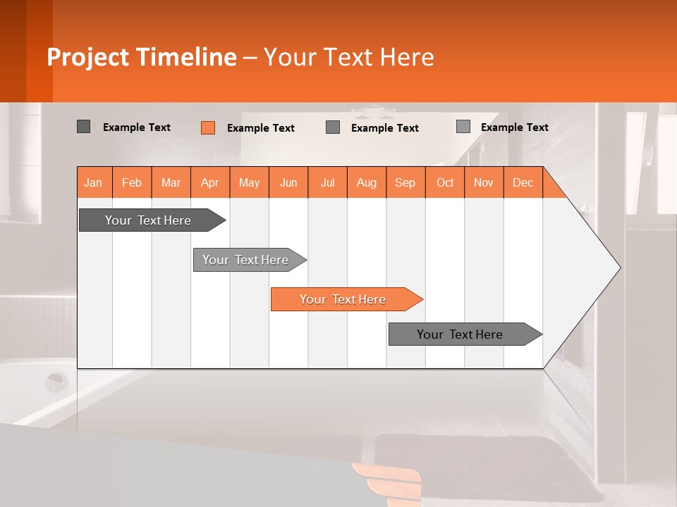 A Bathroom With A Bathtub, Sink, And Mirror PowerPoint Template