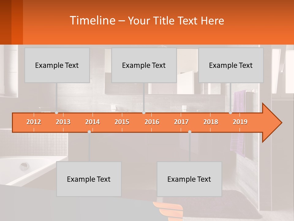 A Bathroom With A Bathtub, Sink, And Mirror PowerPoint Template