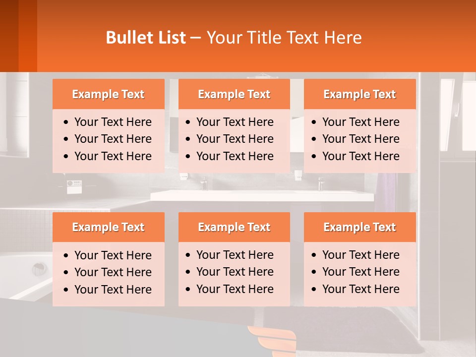 A Bathroom With A Bathtub, Sink, And Mirror PowerPoint Template