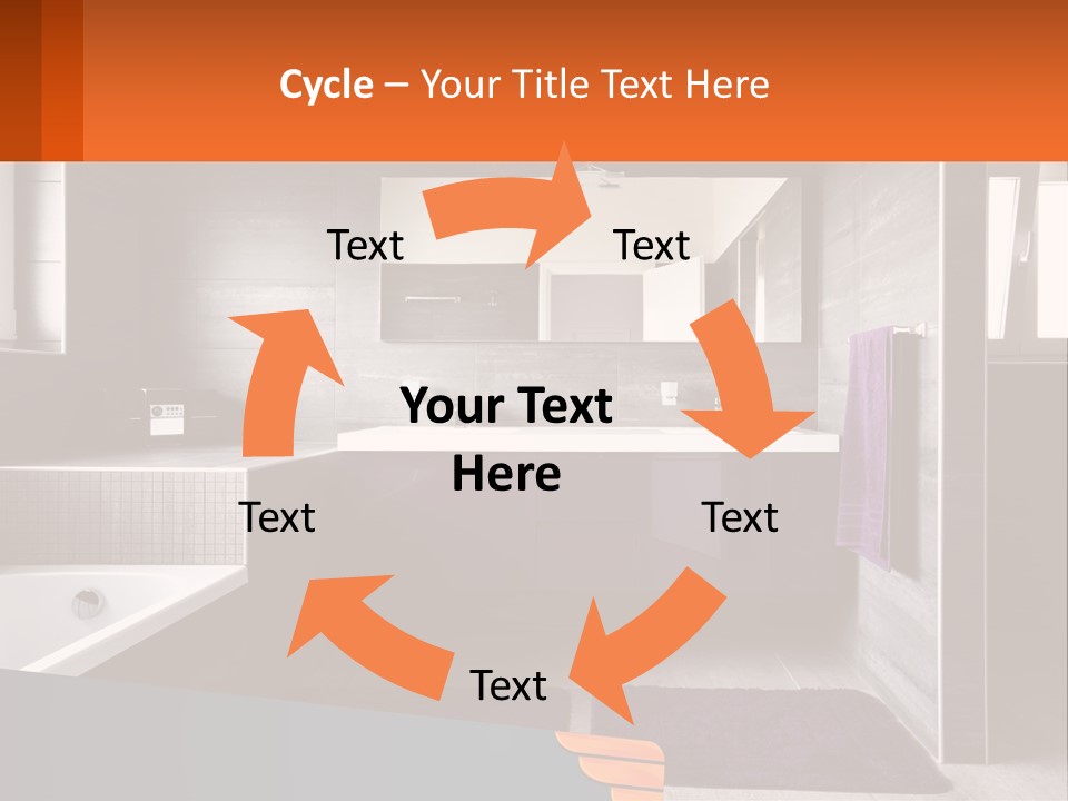 A Bathroom With A Bathtub, Sink, And Mirror PowerPoint Template