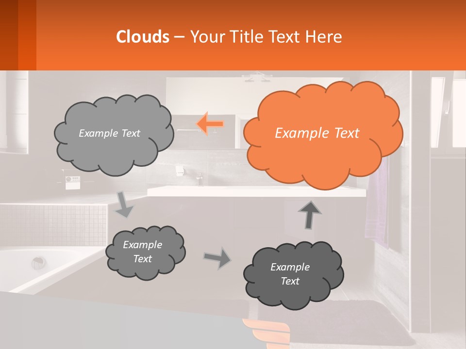 A Bathroom With A Bathtub, Sink, And Mirror PowerPoint Template