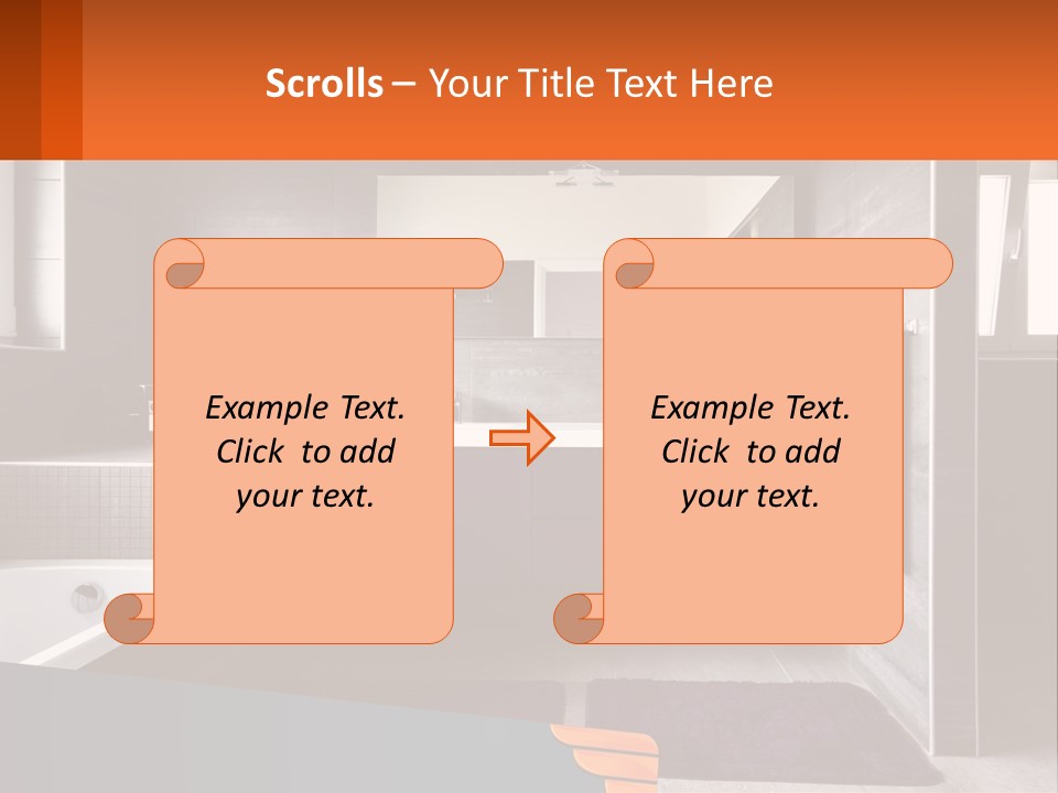 A Bathroom With A Bathtub, Sink, And Mirror PowerPoint Template