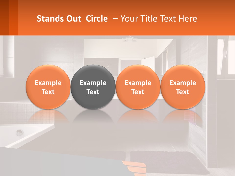 A Bathroom With A Bathtub, Sink, And Mirror PowerPoint Template