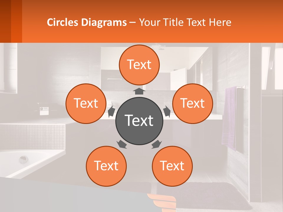 A Bathroom With A Bathtub, Sink, And Mirror PowerPoint Template
