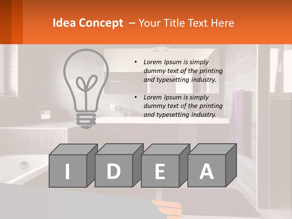 A Bathroom With A Bathtub, Sink, And Mirror PowerPoint Template