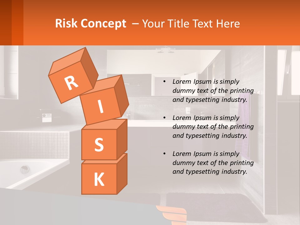 A Bathroom With A Bathtub, Sink, And Mirror PowerPoint Template