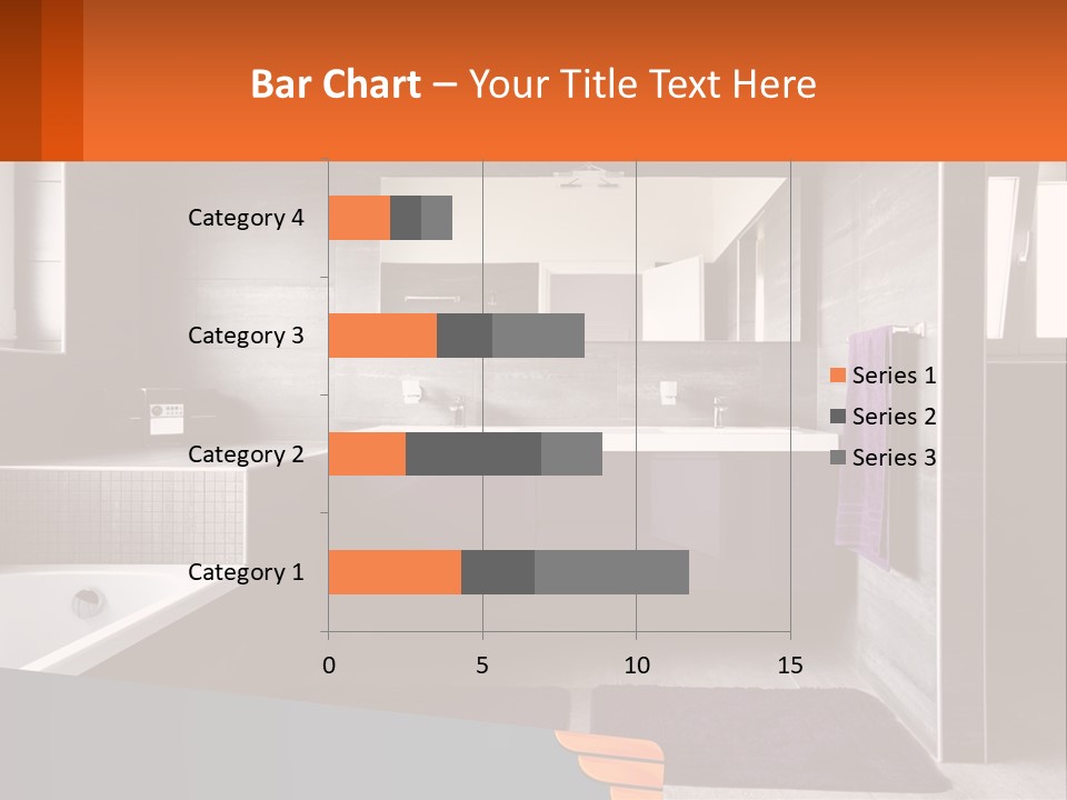 A Bathroom With A Bathtub, Sink, And Mirror PowerPoint Template