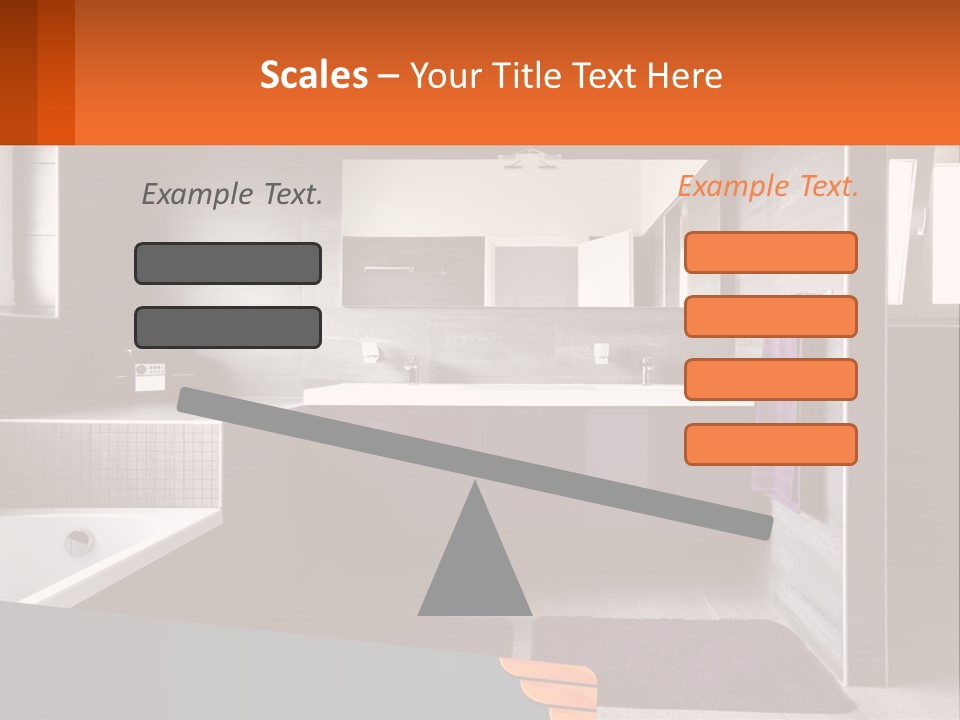A Bathroom With A Bathtub, Sink, And Mirror PowerPoint Template