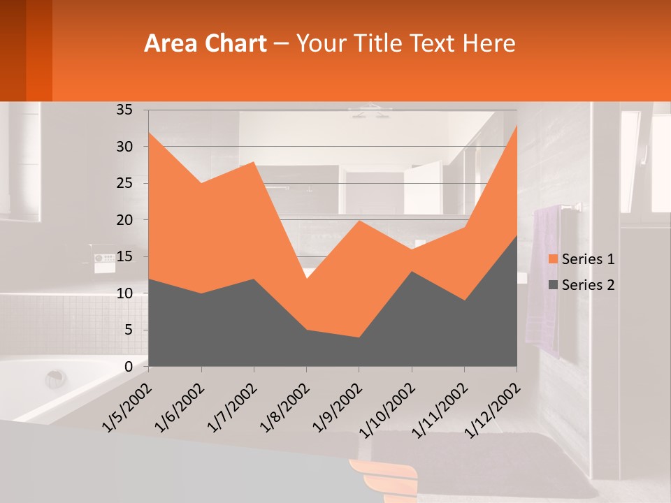 A Bathroom With A Bathtub, Sink, And Mirror PowerPoint Template