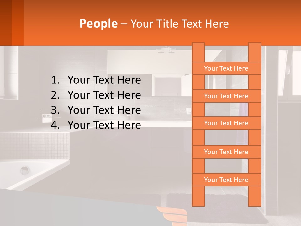 A Bathroom With A Bathtub, Sink, And Mirror PowerPoint Template